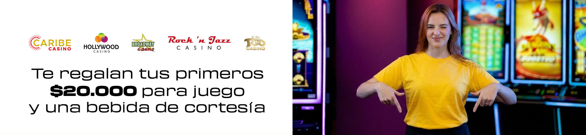 Winner Group - $20.000 para juego y una bebida de cortesía Winner Group: te regalan tus primeros $20.000 para juego y una bebida de cortesía.